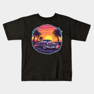 Classic Car at Sunset Kids T-Shirt